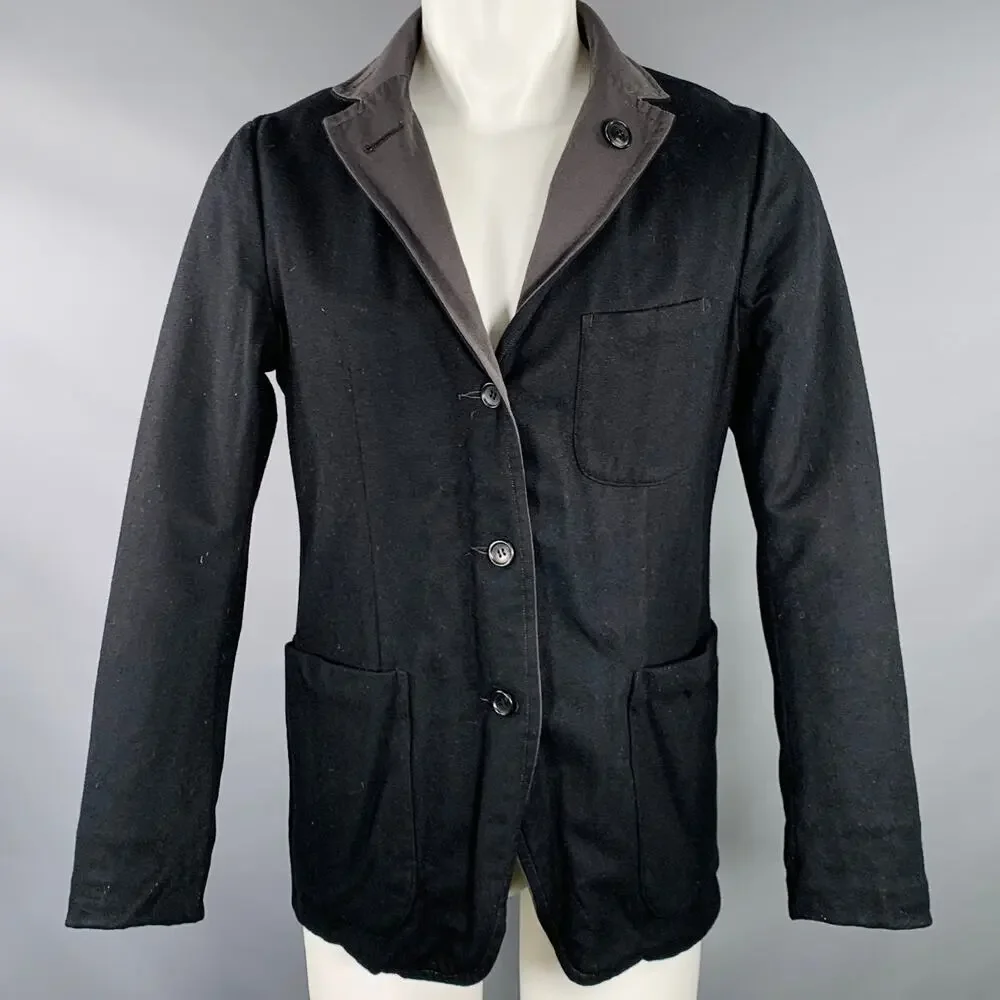 SAGE DE CRET Size M Black Grey Reversible Nylon Blend Jacket